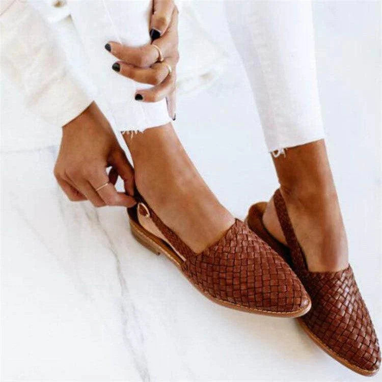 Valenzora | Geflochtene Ledersandalen für Damen
