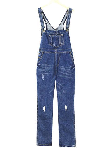 Valenzora | Denim Loose Simple Long Overalls
