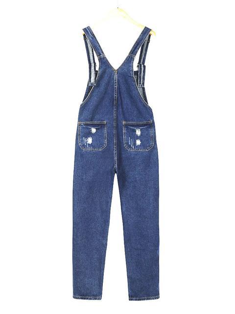 Valenzora | Denim Loose Simple Long Overalls