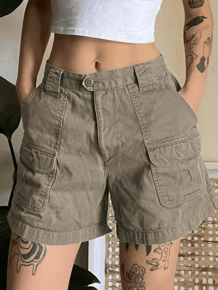 Valenzora | Denim Cargo-Shorts mit geradem Bein