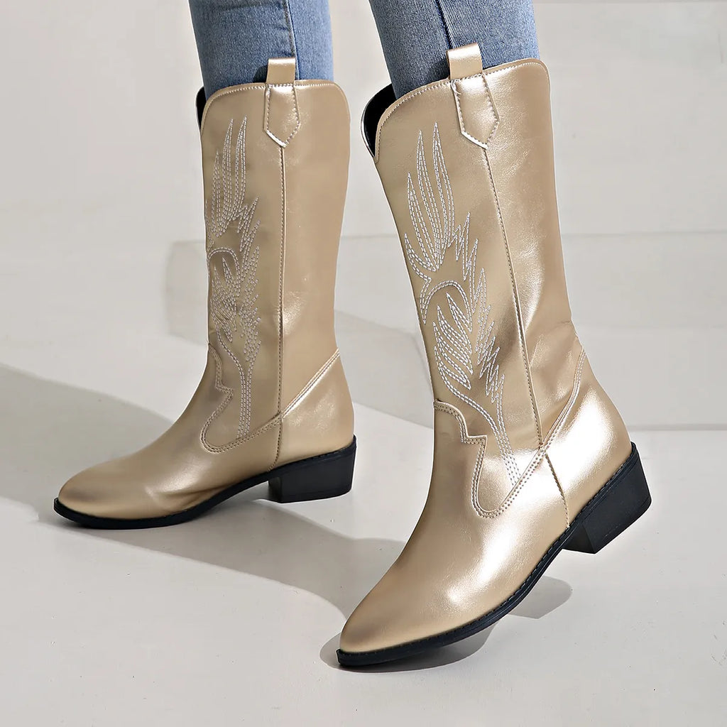 Valenzora - PU leather cowboy boots with soft lining