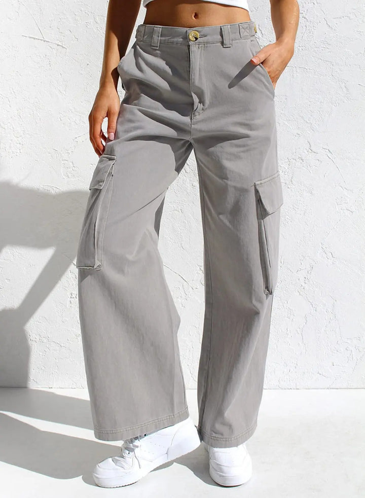 Valenzora | Baggy Cotton Cargo Pants with Pockets