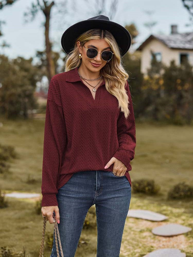 Valenzora - Women's casual sweater with collar