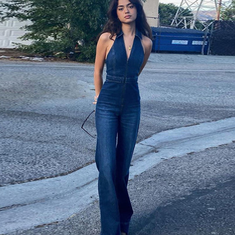 Valenzora | Jeans-Jumpsuit mit Neckholder