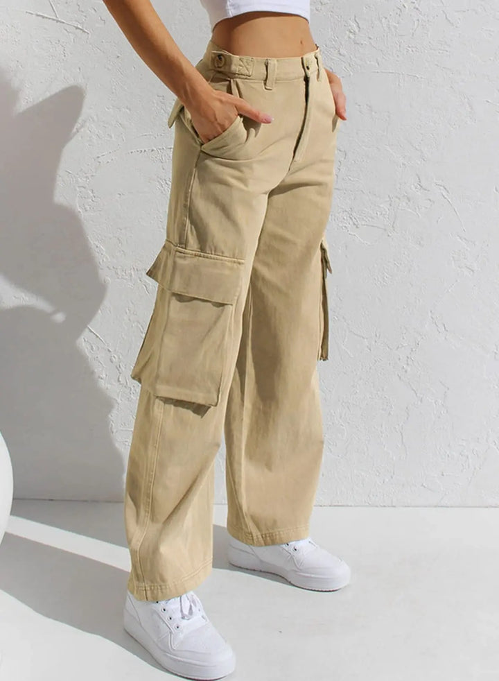Valenzora | Baggy Cotton Cargo Pants with Pockets