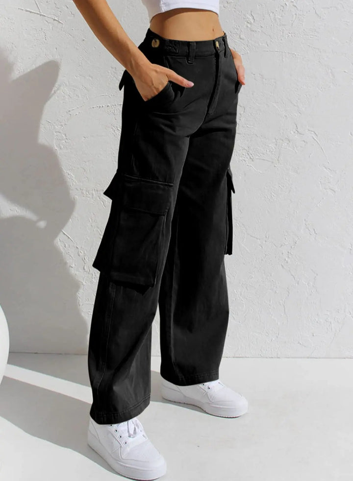 Valenzora | Baggy Cotton Cargo Pants with Pockets