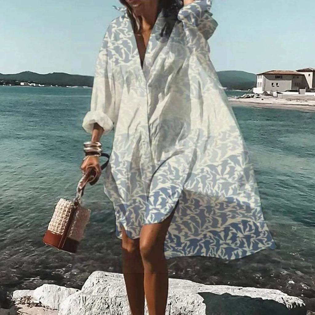 Valenzora | Airy long-sleeved shirt dress for women