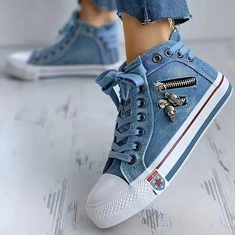 Valenzora | Urban trend sneaker-jeans look & zipper