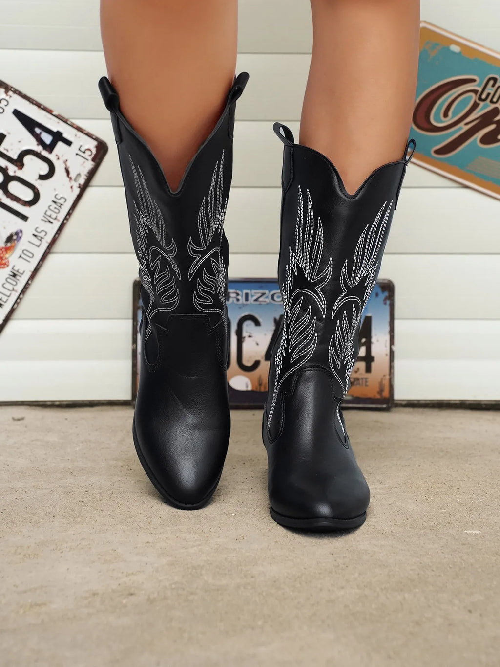 Valenzora - PU leather cowboy boots with soft lining