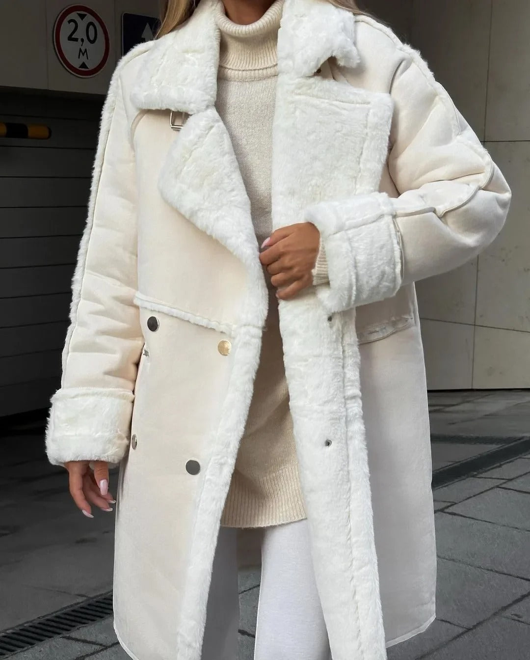 Valenzora | Loose teddy jacket made of lambswool with a casual collar