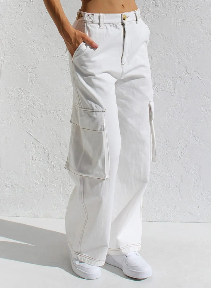 Valenzora | Baggy Cotton Cargo Pants with Pockets