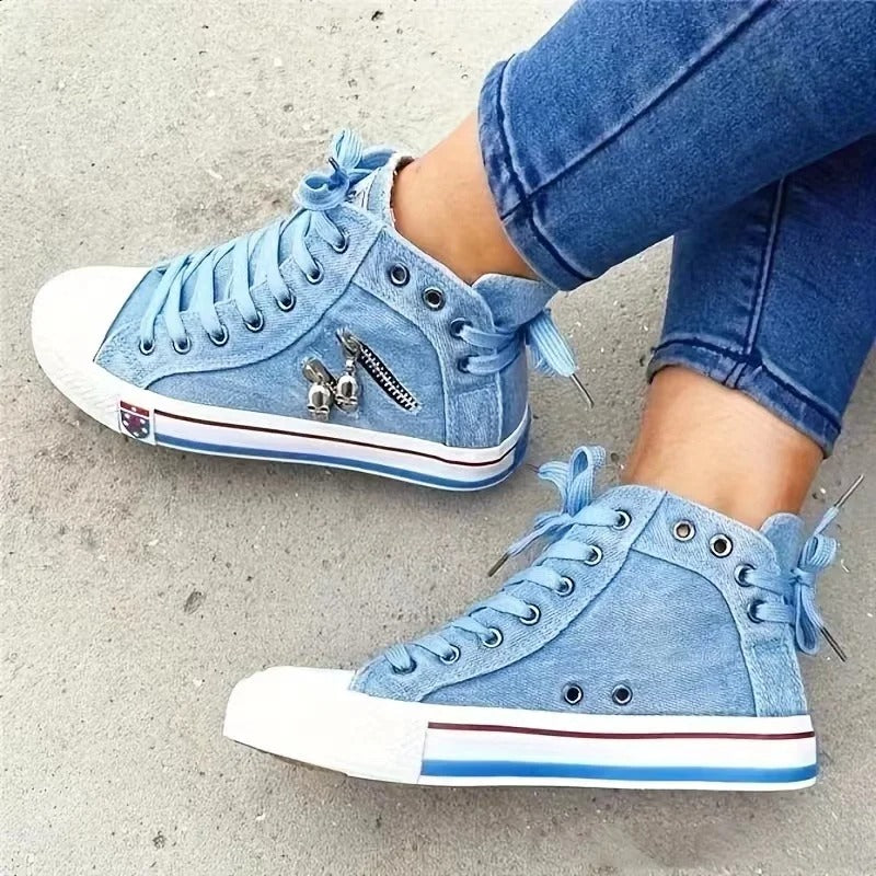 Valenzora | Urban trend sneaker-jeans look & zipper