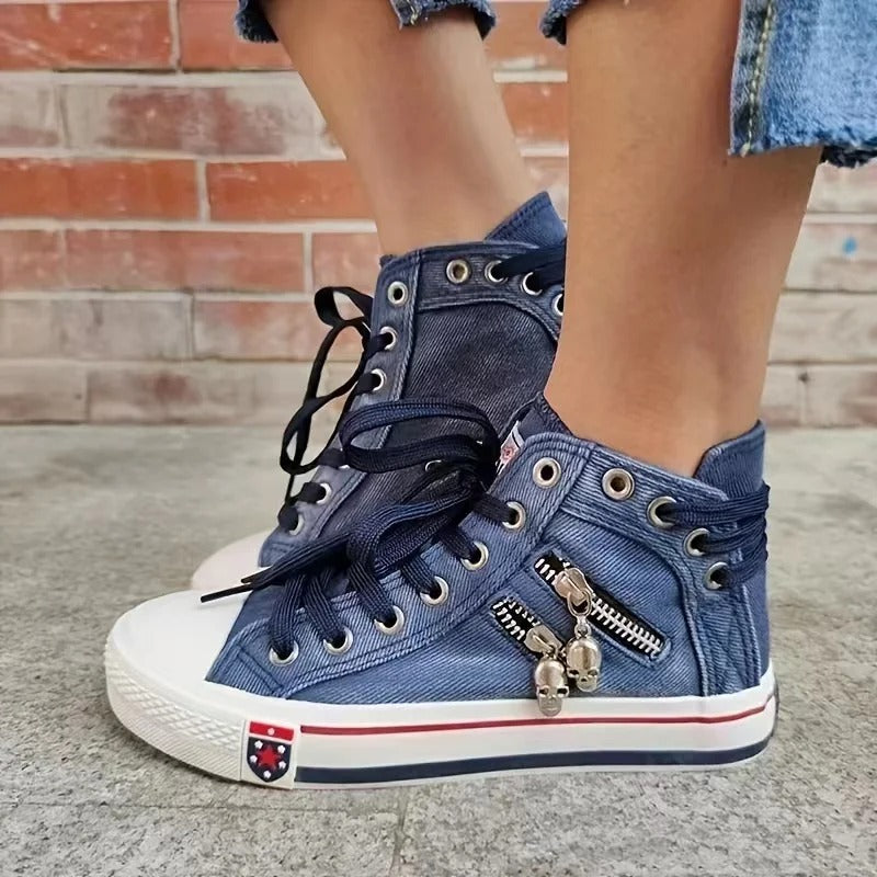 Valenzora | Urban trend sneaker-jeans look & zipper