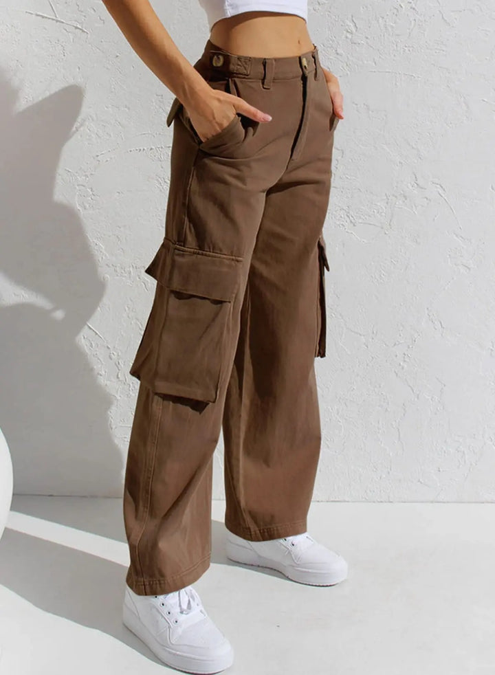 Valenzora | Baggy Cotton Cargo Pants with Pockets
