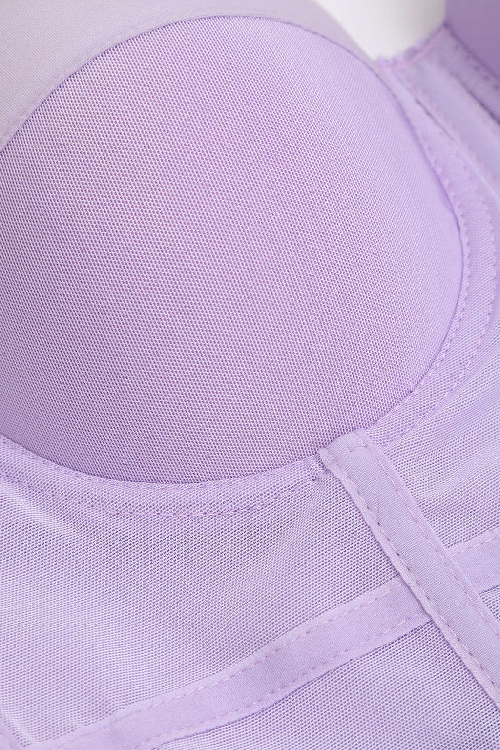 Valenzora | Figure-hugging bustier top with underwire cups and transparent mesh structure