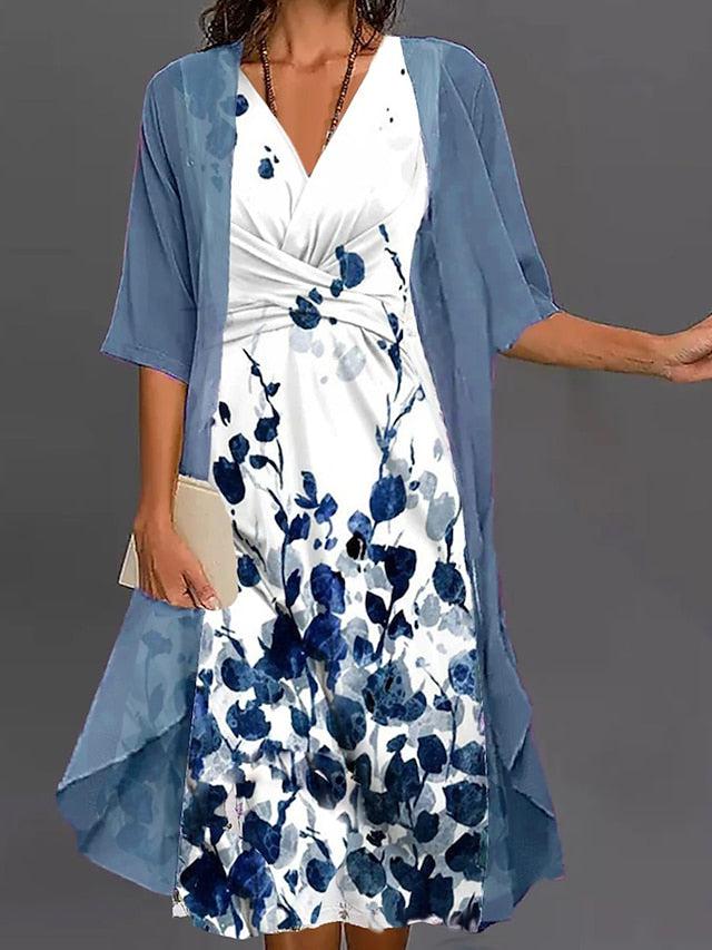 Valenzora | Two-piece floral midi dress
