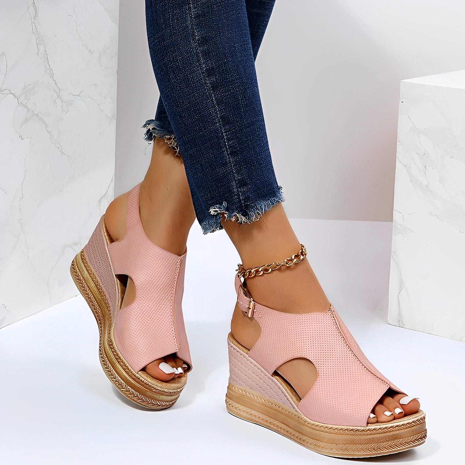 Valenzora | Damen-Plattform-Keilsandalen