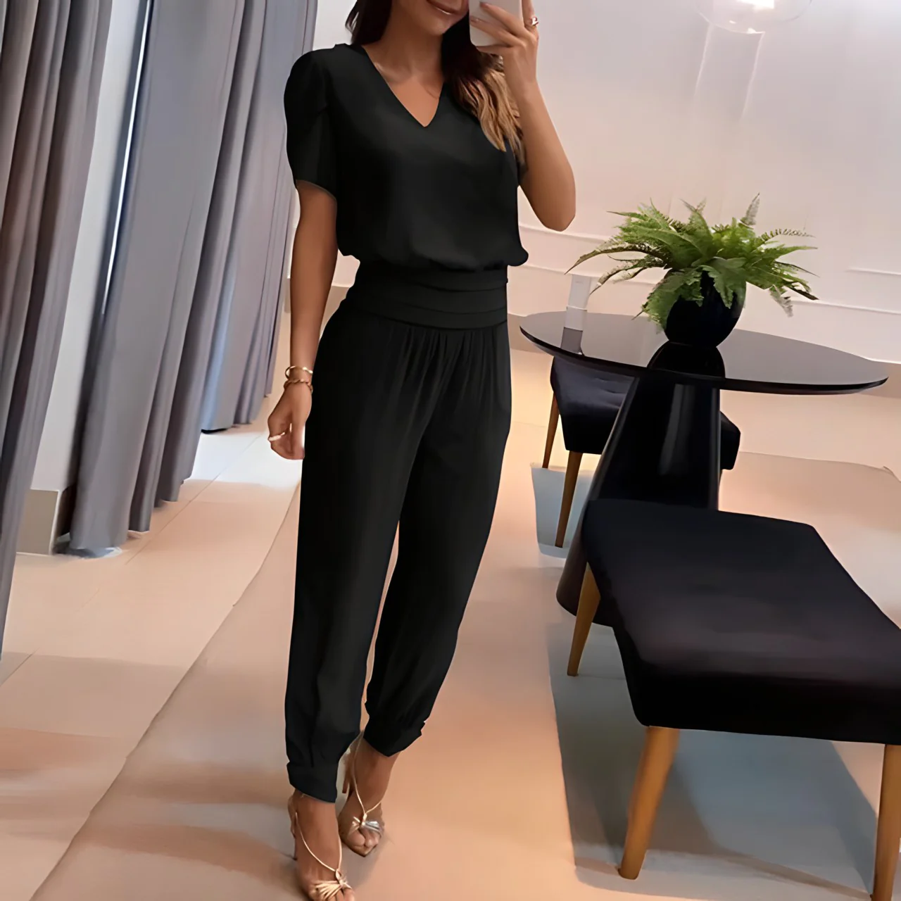 Valenzora | Elegantes Blusen- und Hosenset für Damen | Stilvolles und bequemes Outfit