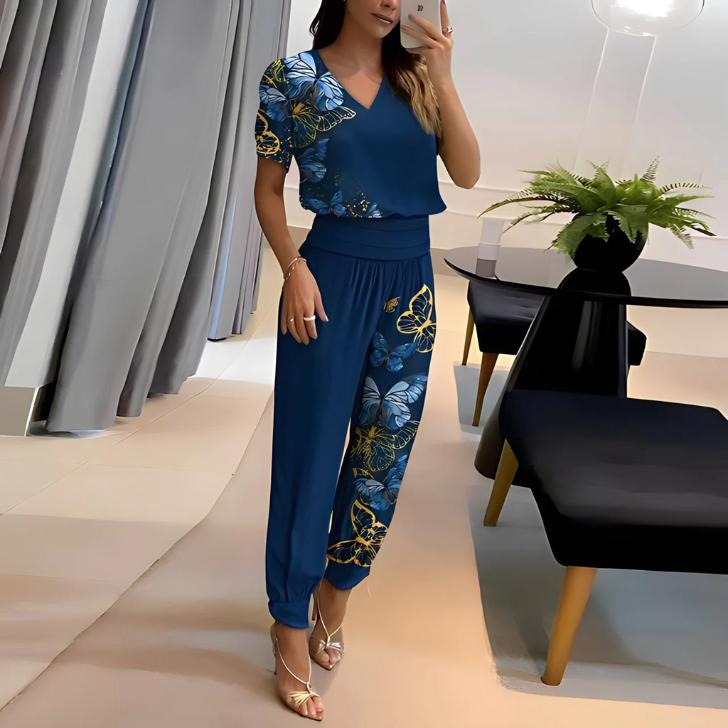 Valenzora | Elegantes Blusen- und Hosenset für Damen | Stilvolles und bequemes Outfit
