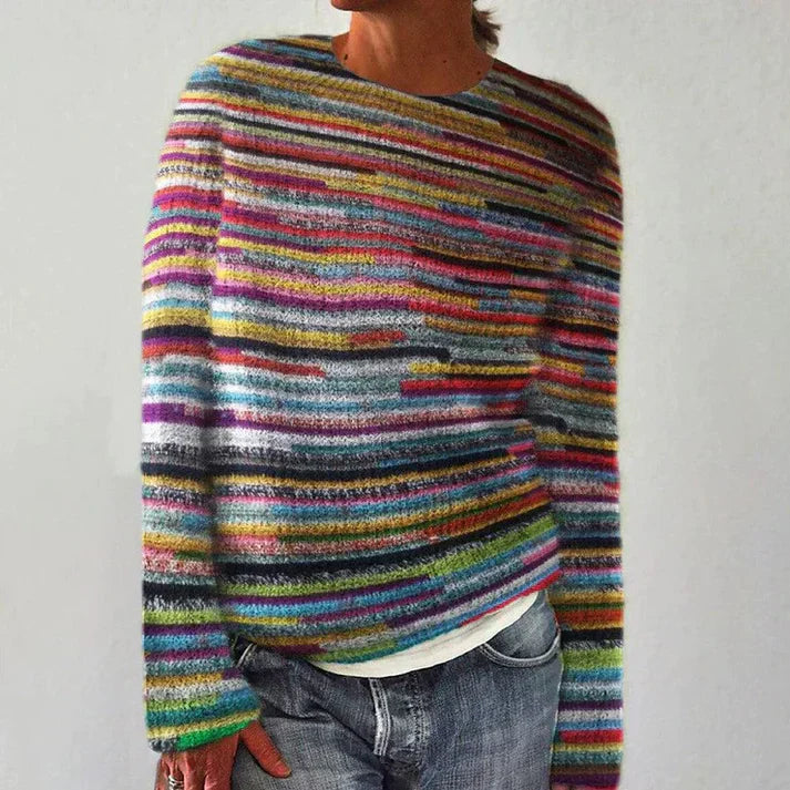 Valenzora - Unique striped long-sleeved sweater
