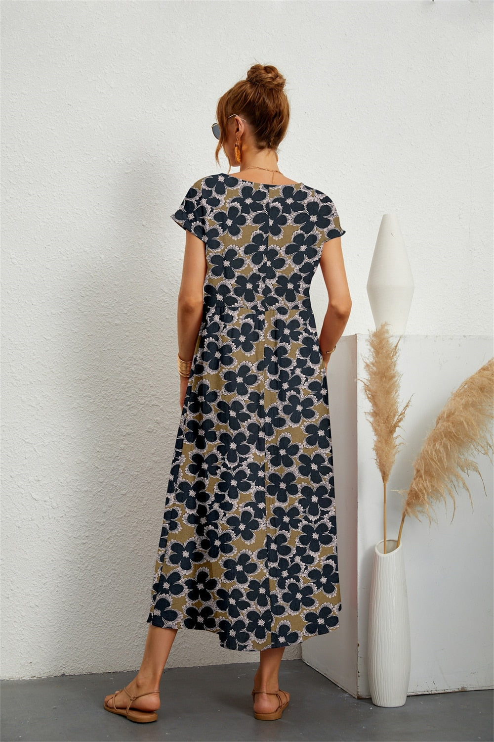 Valenzora | Flowing Floral Midi Dress for Women