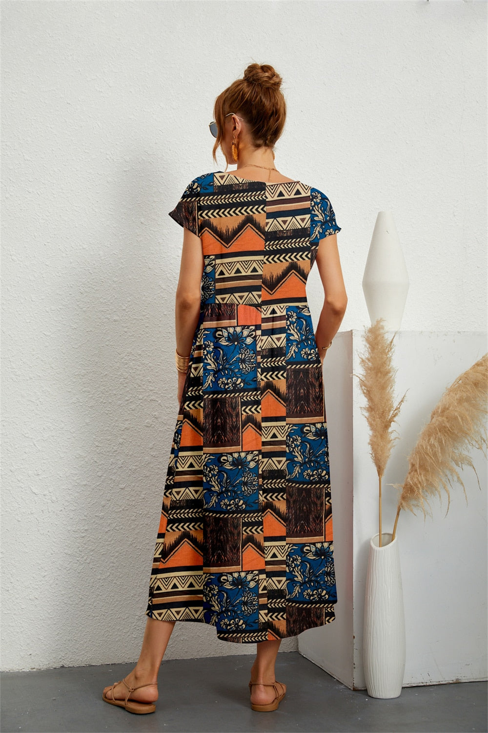 Valenzora | Flowing Floral Midi Dress for Women