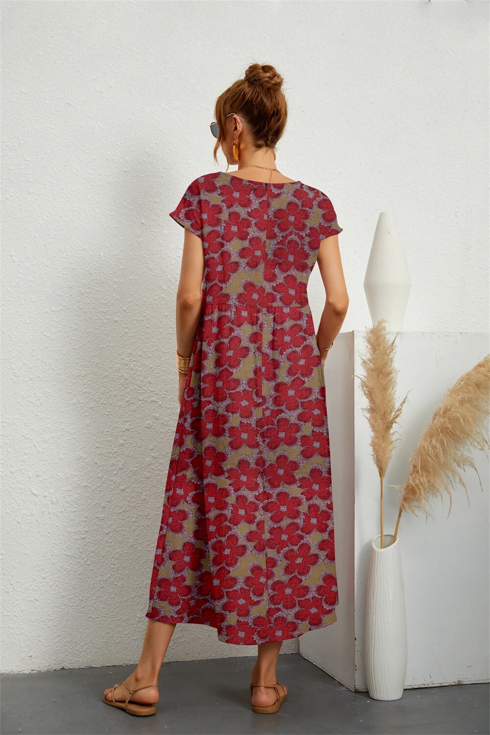 Valenzora | Flowing Floral Midi Dress for Women