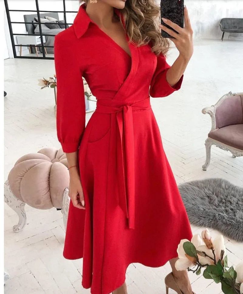 Valenzora | Midi Dress Elegant Design Formal & Evening Wear