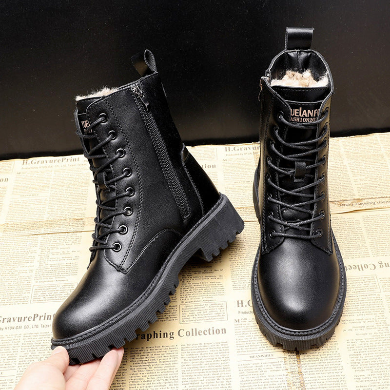 Valenzora | Schwarze Winterstiefel aus Leder – Damenstiefel für kalte Tage