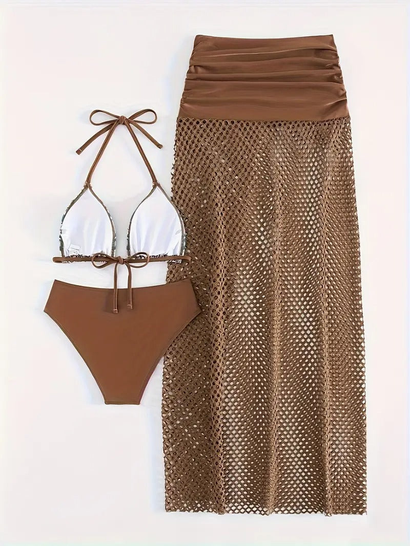 Valenzora | Three-piece bikini set with tribal print for women