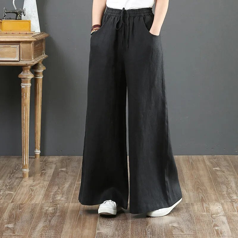 Valenzora | Versatile linen trousers for women in plus sizes