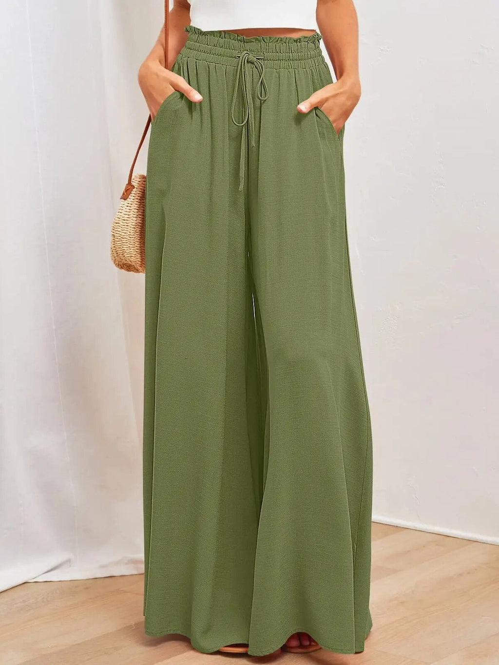 Valenzora - Wide-legged trousers with elasticated waistband