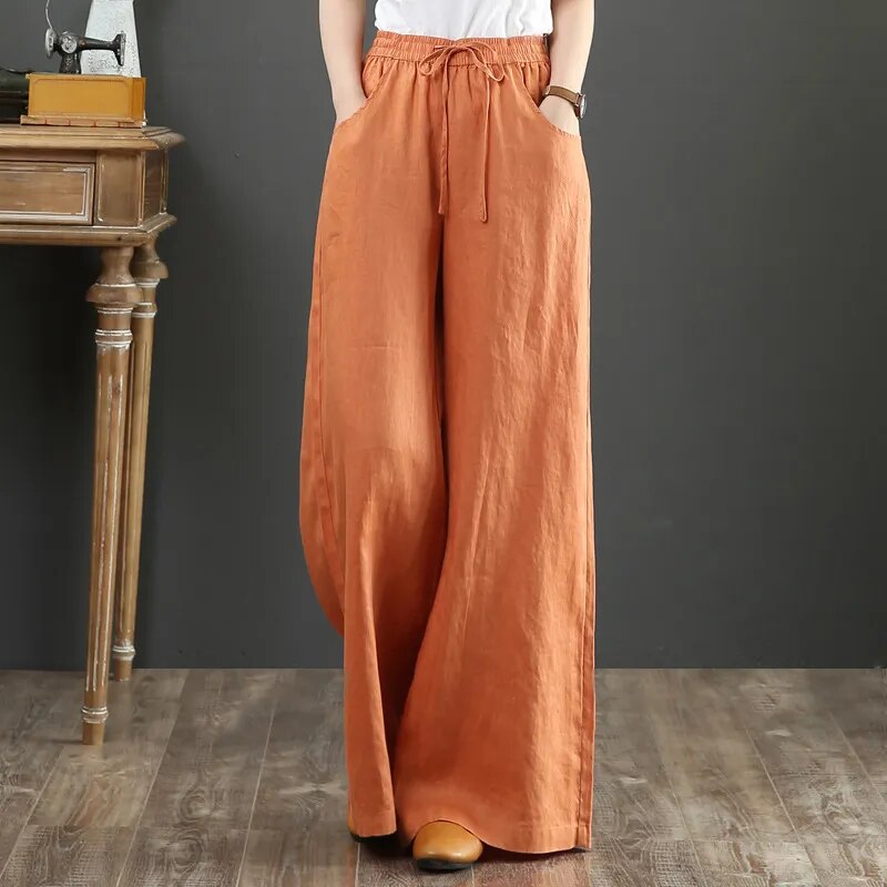 Valenzora | Versatile linen trousers for women in plus sizes
