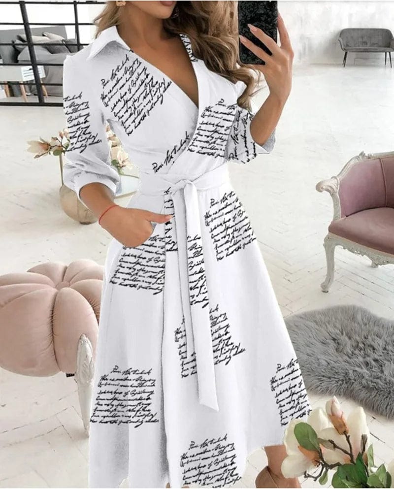 Valenzora | Elegant midi wrap dress. Perfect for formal occasions. Emilia