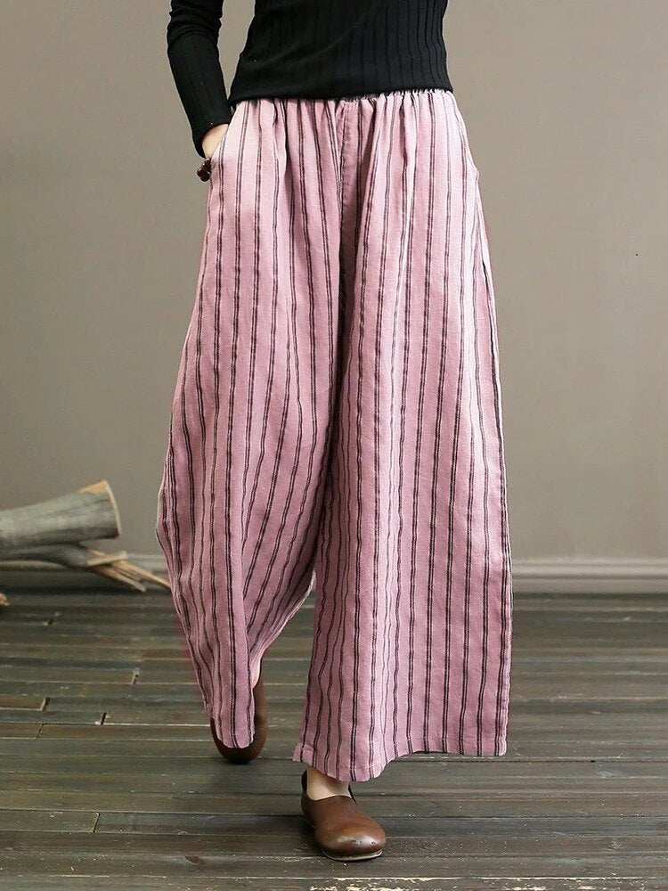 Valenzora - Striped Wide Leg Trousers