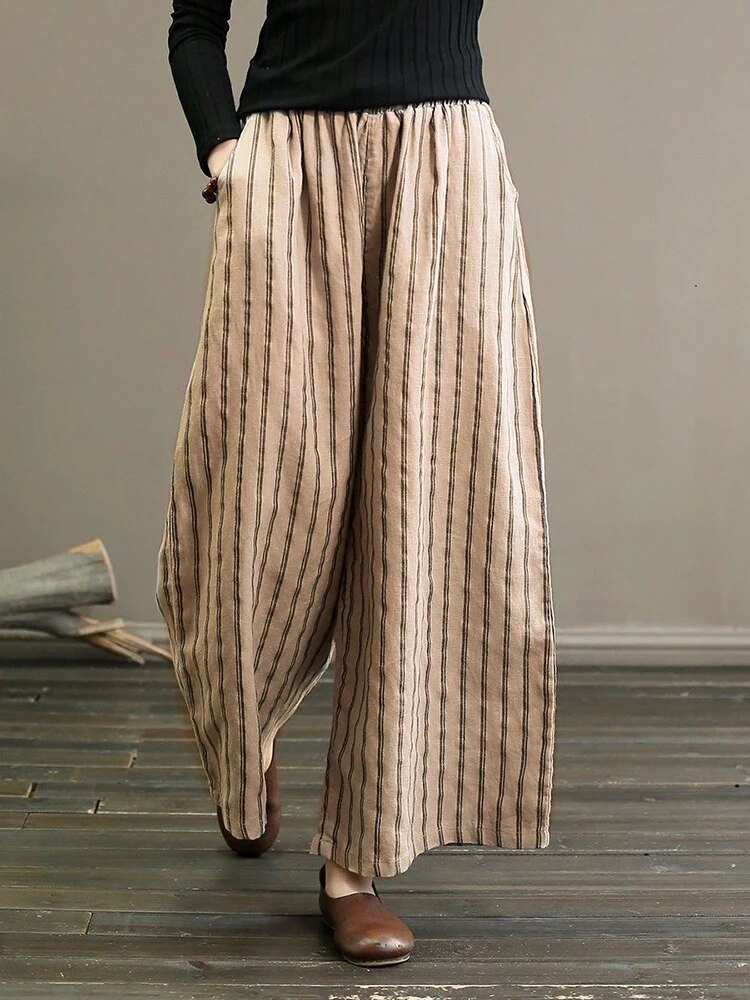 Valenzora - Striped Wide Leg Trousers