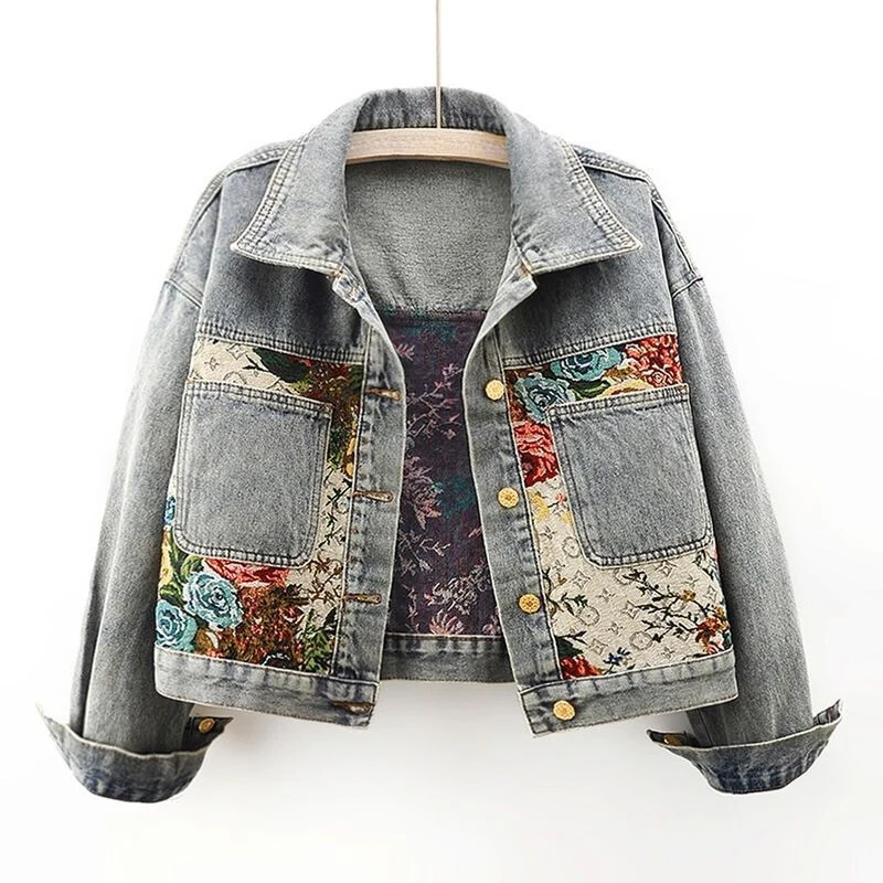 Valenzora | Denim jacket with flowers