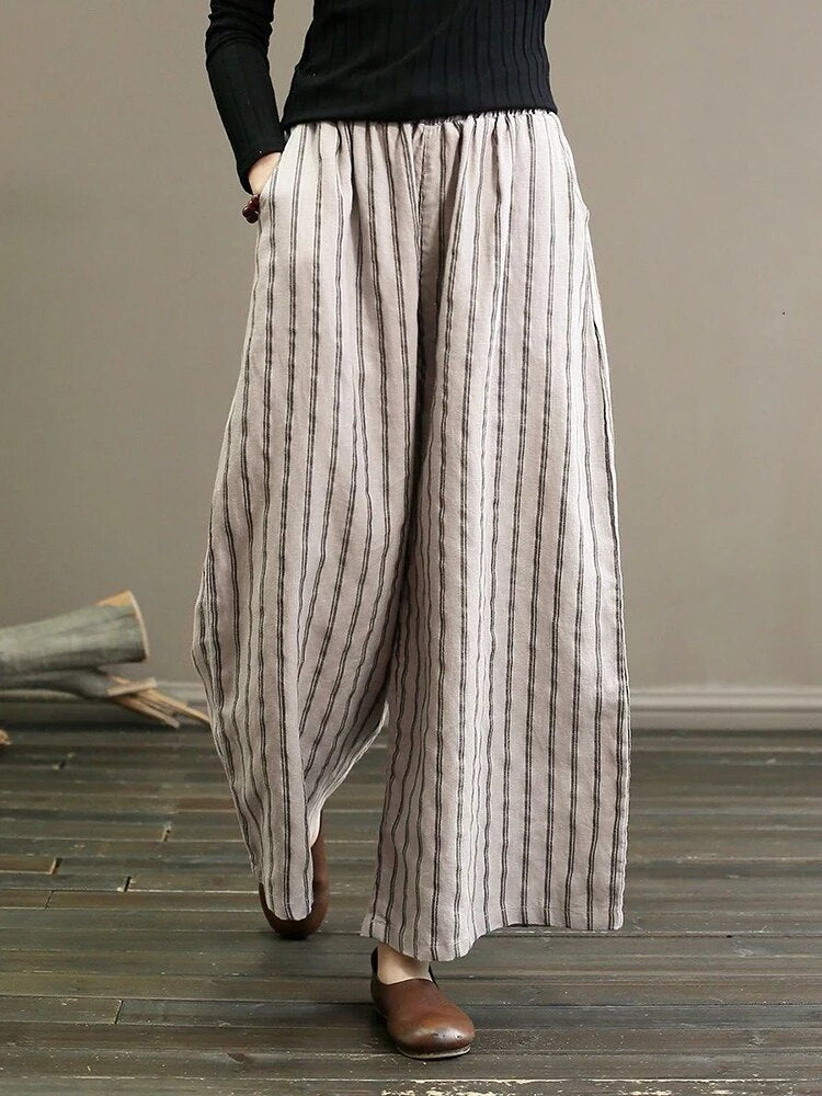 Valenzora - Striped Wide Leg Trousers