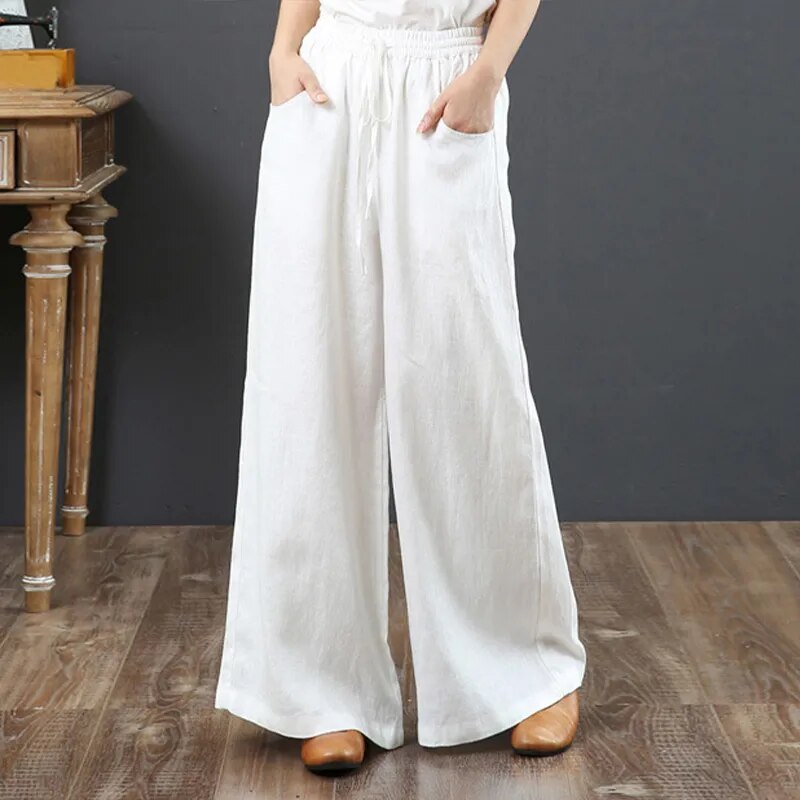 Valenzora | Versatile linen trousers for women in plus sizes