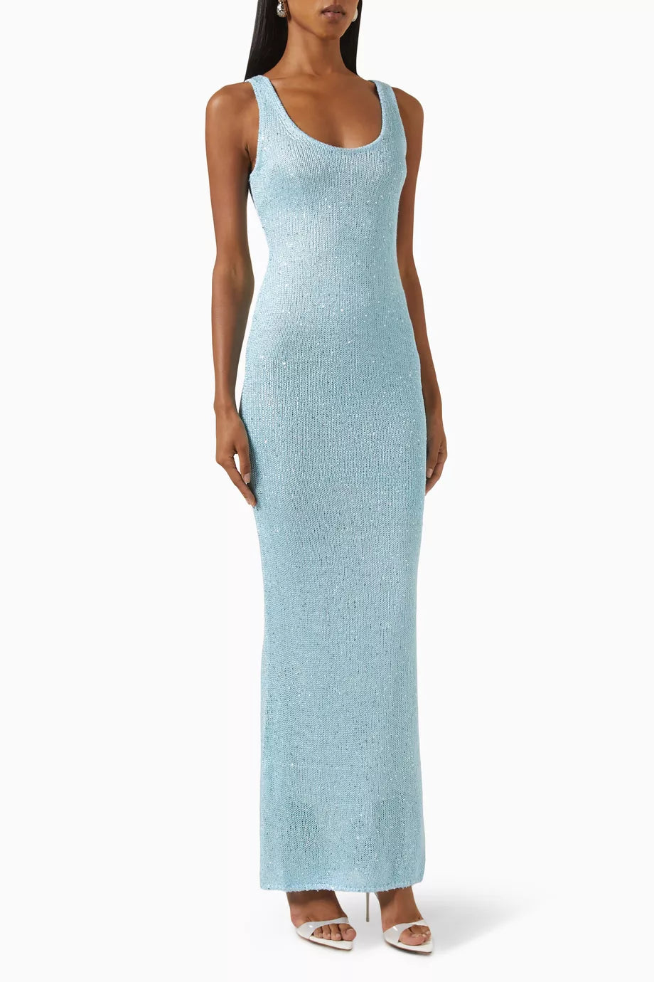 Valenzora | Maxikleid mit Paillettendetail Hellblau