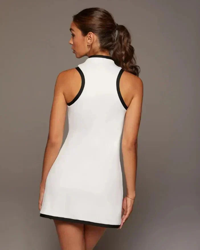 Valenzora | Tennis mini dress with front zipper