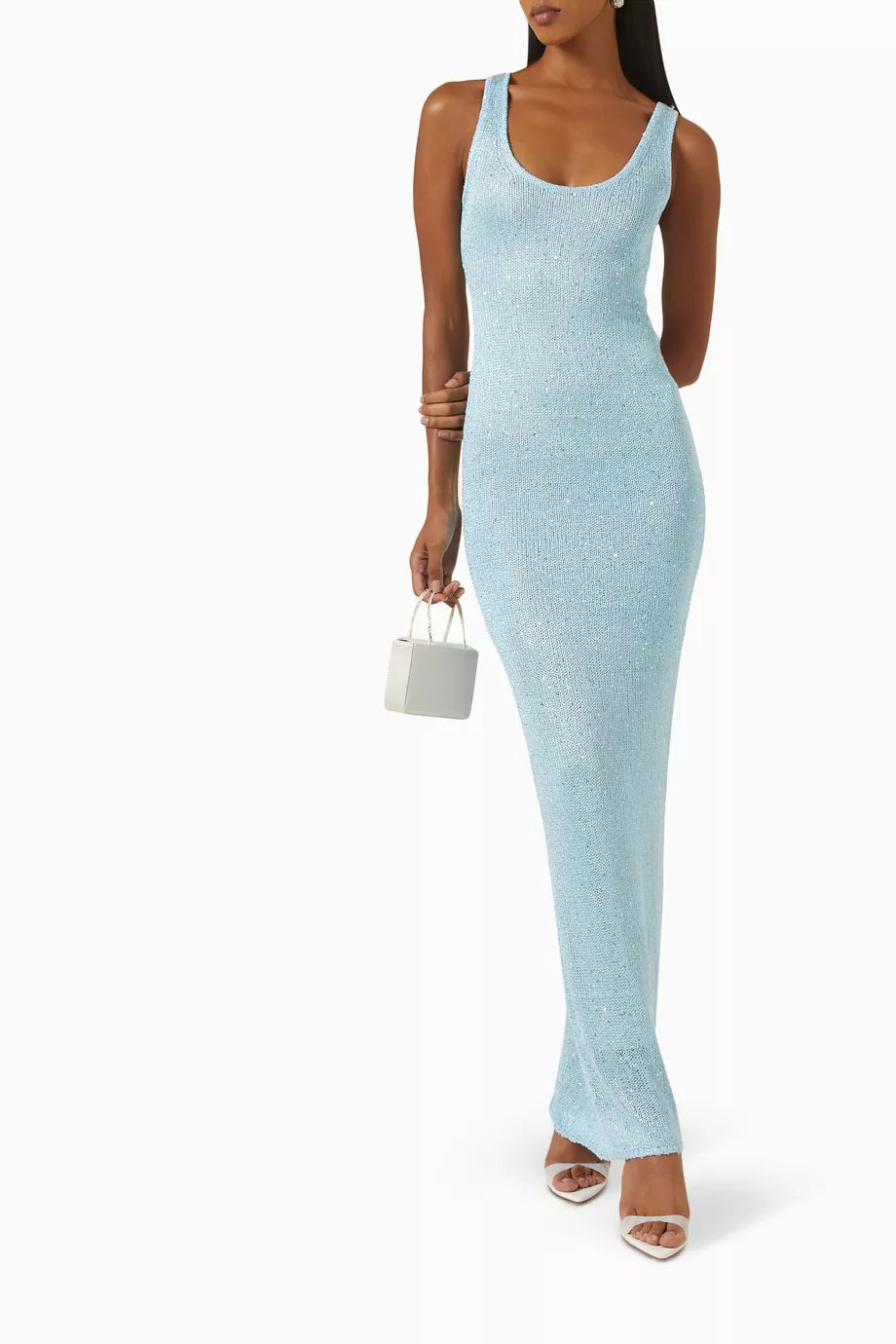 Valenzora | Maxikleid mit Paillettendetail Hellblau