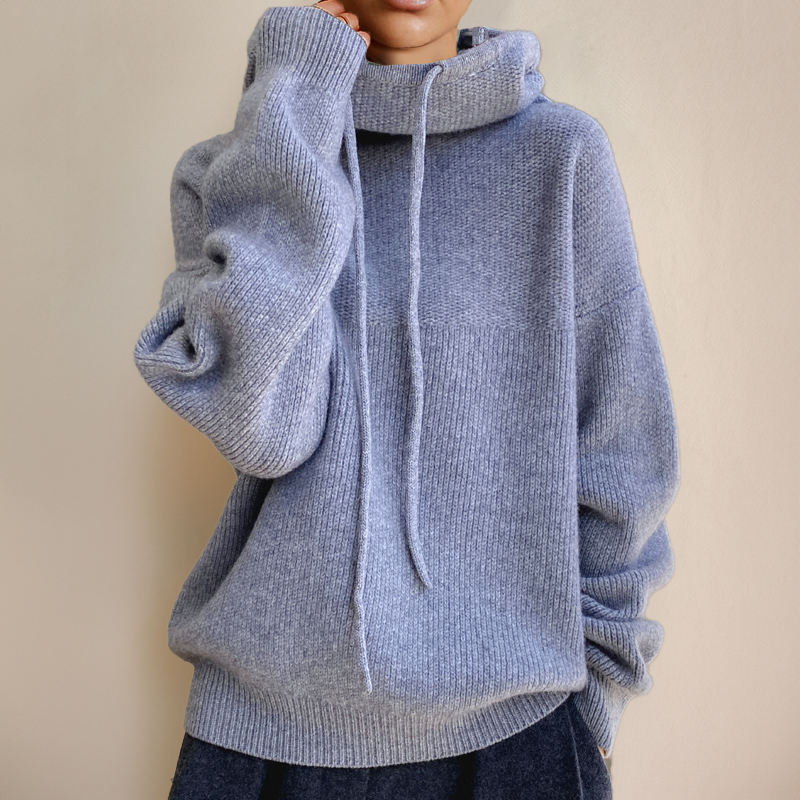 Valenzora | Hoodie - Oversized women's pullover with stand-up collar