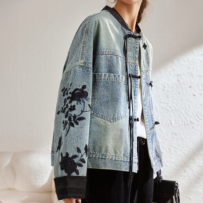 Valenzora | Vintage floral denim jacket