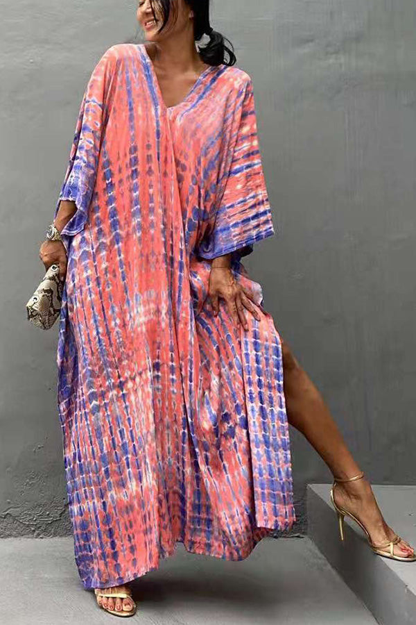 Valenzora Freely – Lockeres Wickelkleid im Batik-Boho-Stil
