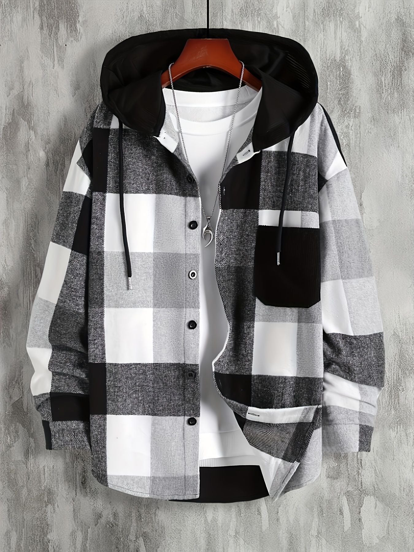 Valenzora | Relax Fit Flannel Shirt with Hood
