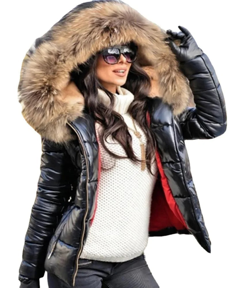 Valenzora - Paris - Stylish jacket with faux fur lining, hood and collar