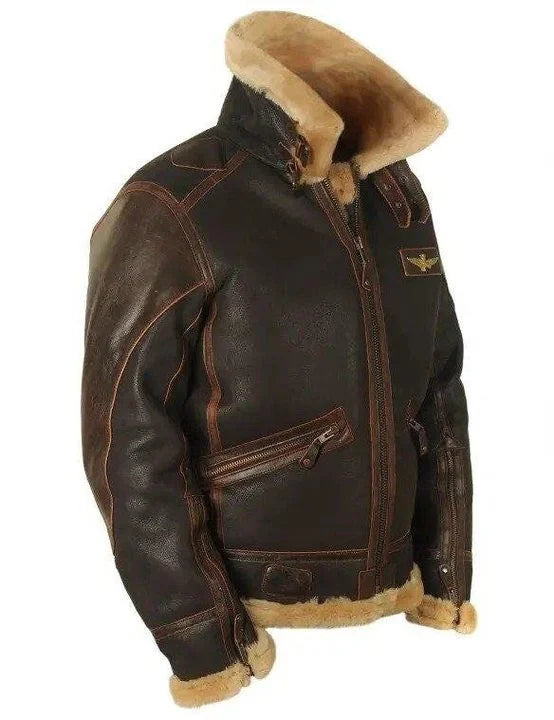 Valenzora | Vintage Charm: Sheepskin Pilot Jacket