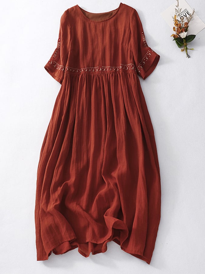 Valenzora | Besticktes Leinenkleid für Damen