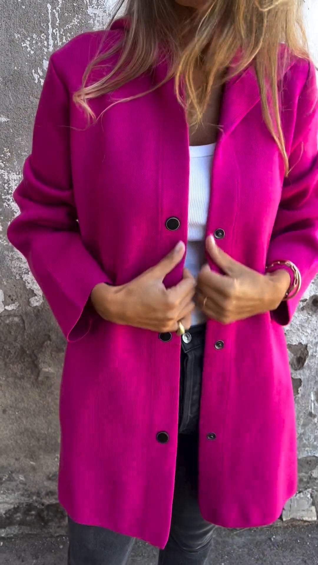 Valenzora - Casual single-breasted blazer with hood